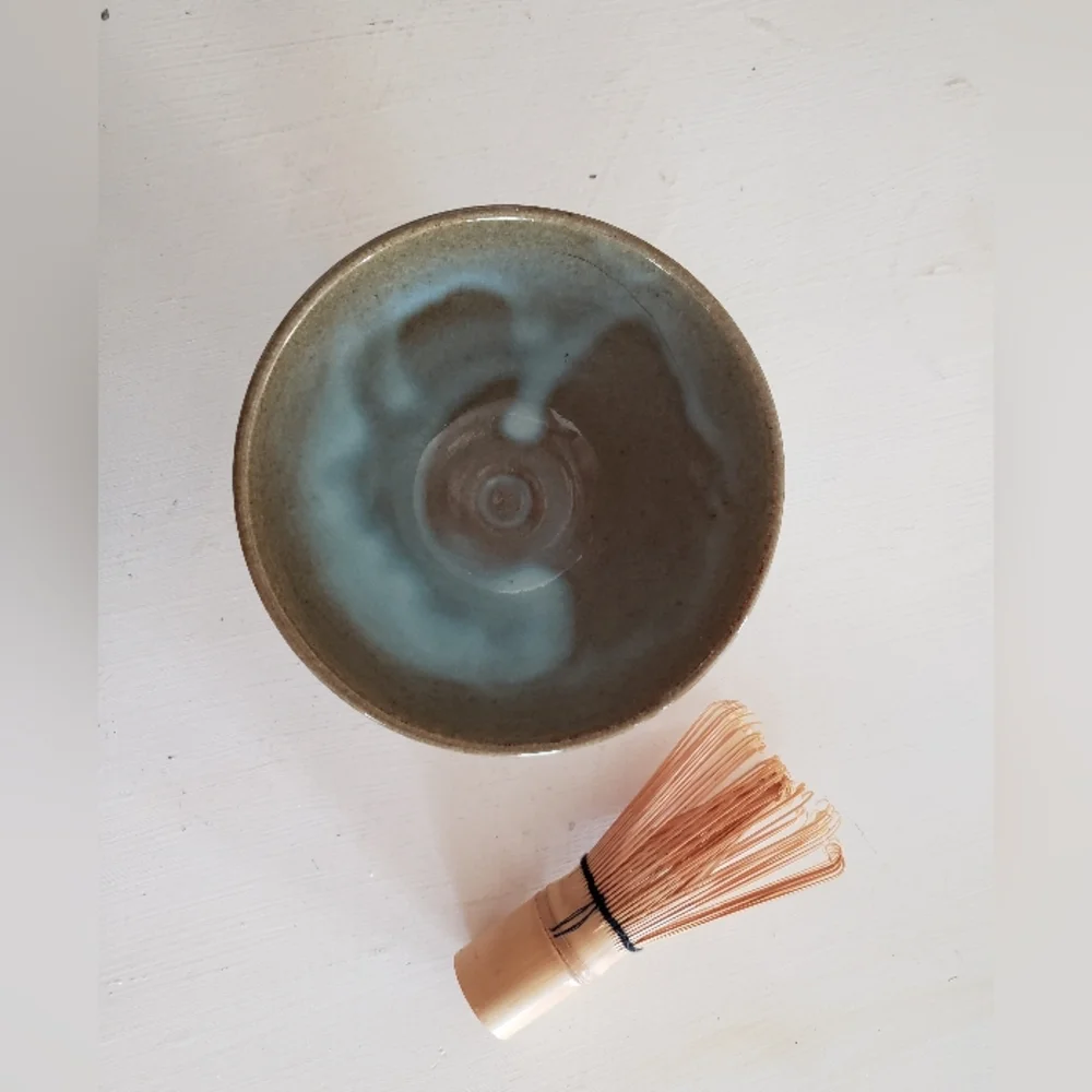 Matcha Tea Bowl With Bamboo Whisk, Not Used